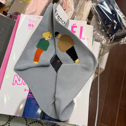 French Bull Girl and Boy Socks, 2 Colors, made in Japan