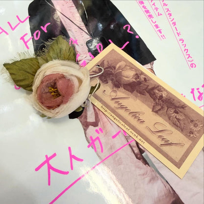 AngelicaLeaf Dyeing Rose Brooch, made in Japan, Limited Edition