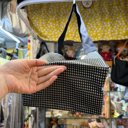 Anvocoeur Black Checked Oktogon PVC 2Way Bag, Waterproof, made in Japan