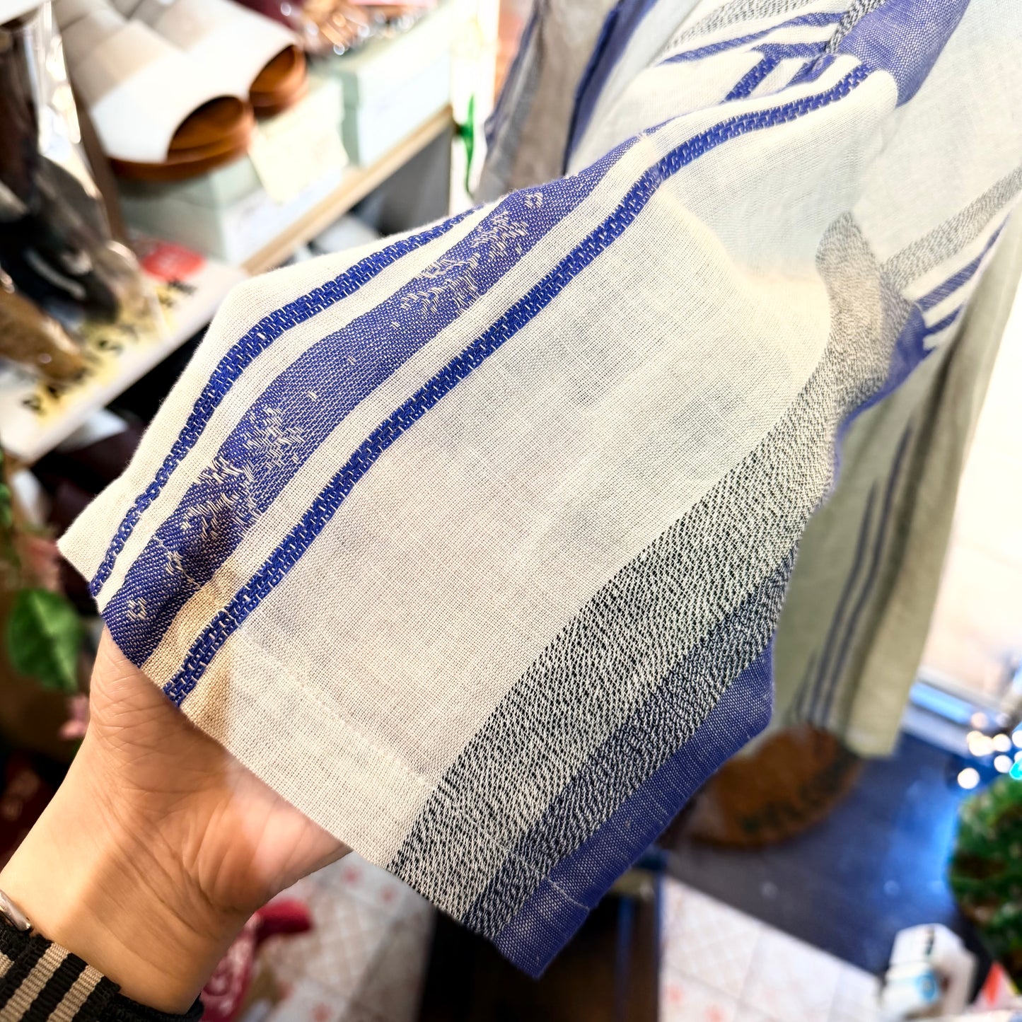 Tumugu Striped Linen Cotton Shirt, made in Japan
