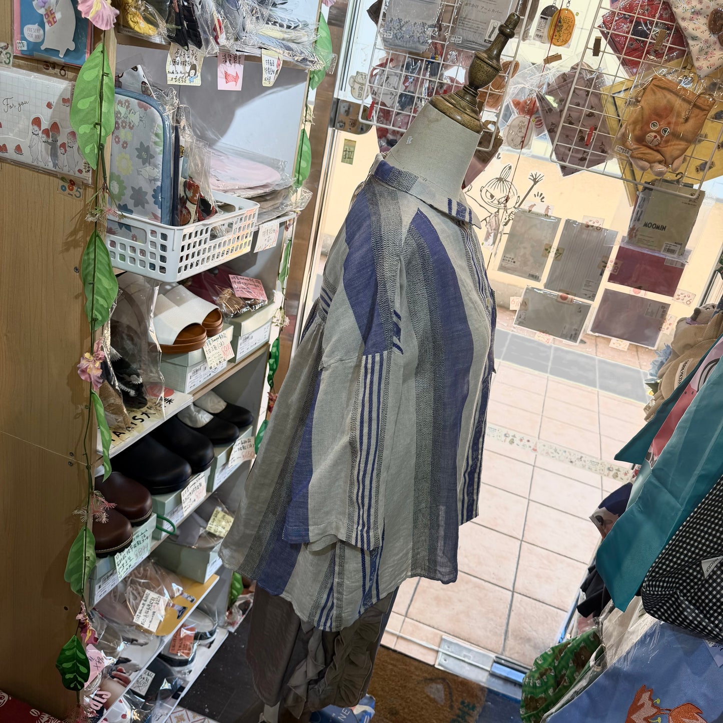 Tumugu Striped Linen Cotton Shirt, made in Japan