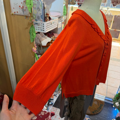Tumugu Red Frill Cardigan