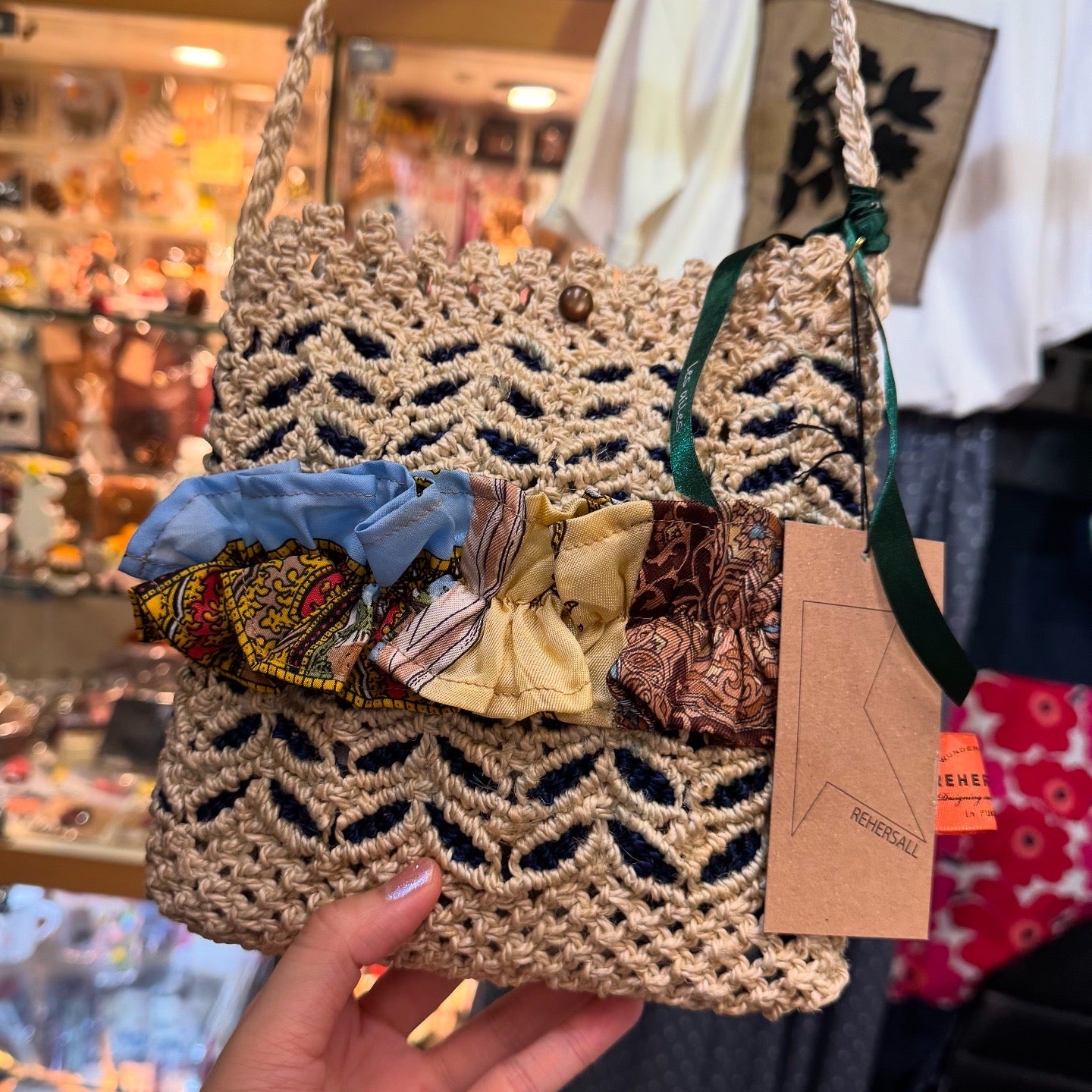 Rehersall Straw Shoulder Bag, made in Japan