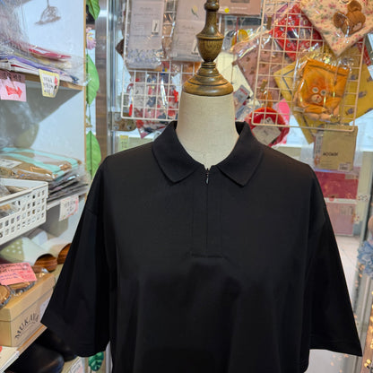 Mizuiro Ind Black Polo Shirt, made in Japan