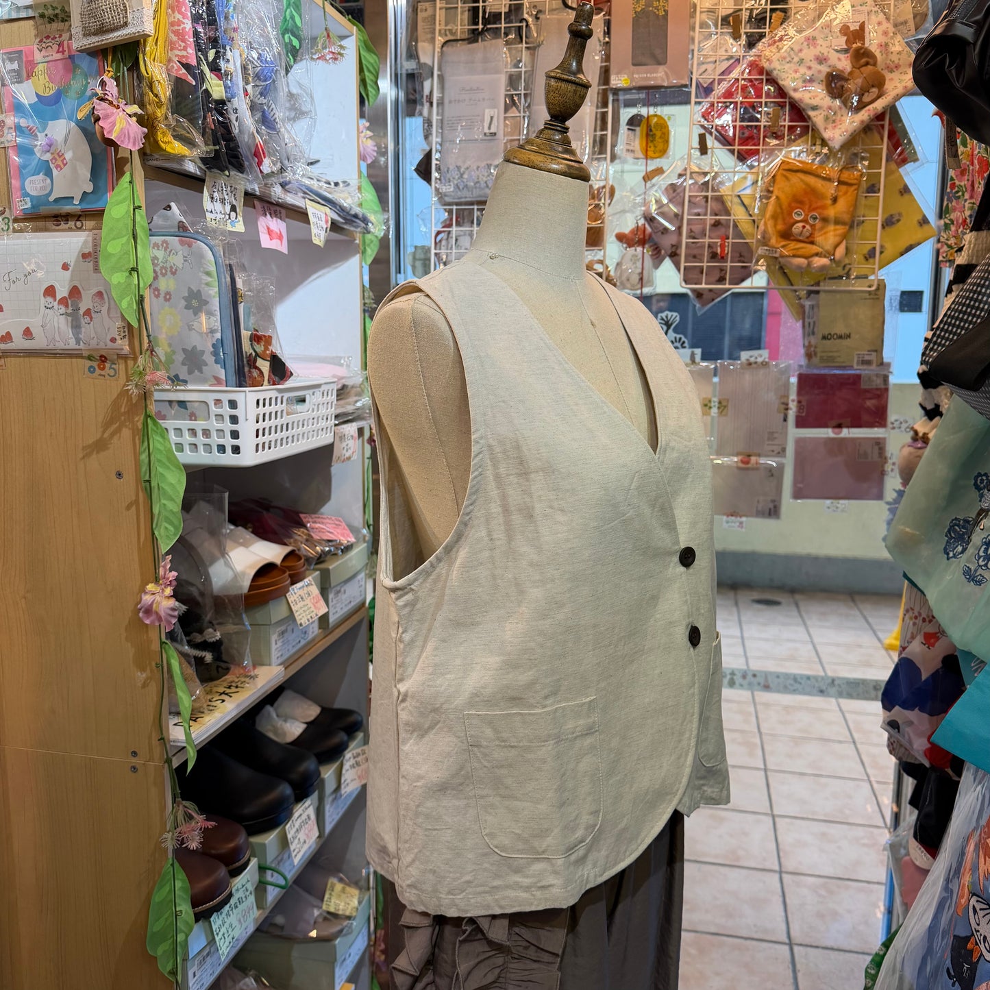Ina Cotton-blend Vest Top, 2 Colors, made in Japan