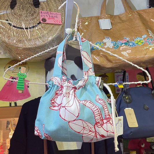 Handmade Deer Print Small Bag, Fabric from Japan
