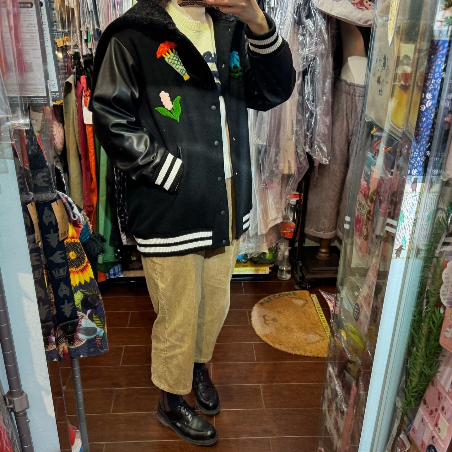 Sale- bedsidedrama 冬に咲く花 Flower Sailor Stadium Jacket, Size 2, made in Japan
