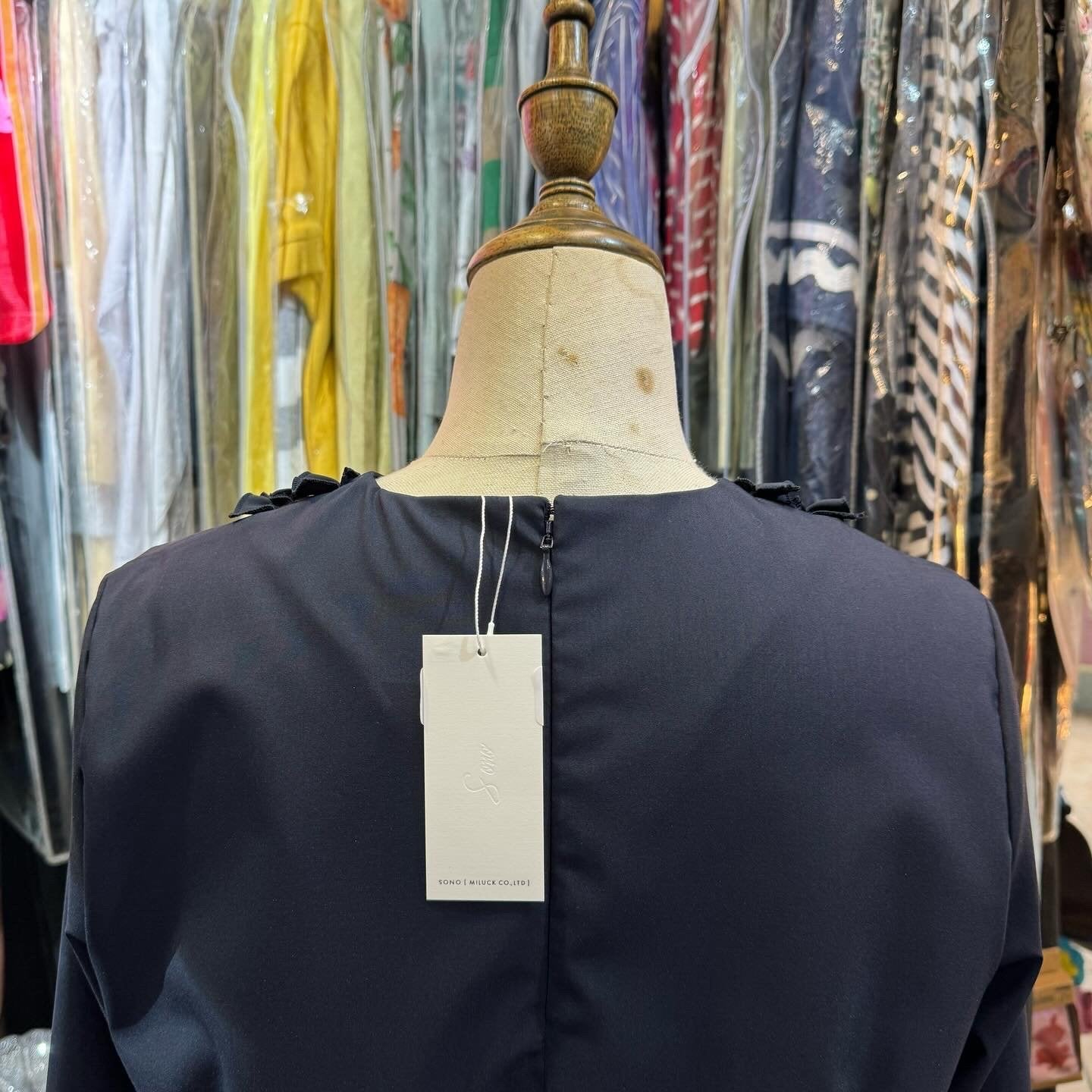 EXTRA20- Sono Navy Ruffles Collar Top, made in Japan