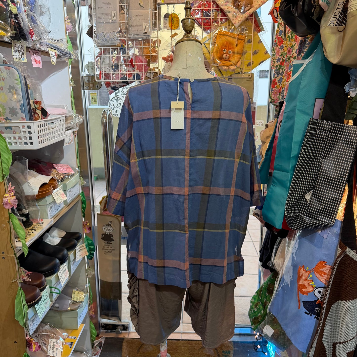Days Checked Blouse, 2 Colors, made in Japan