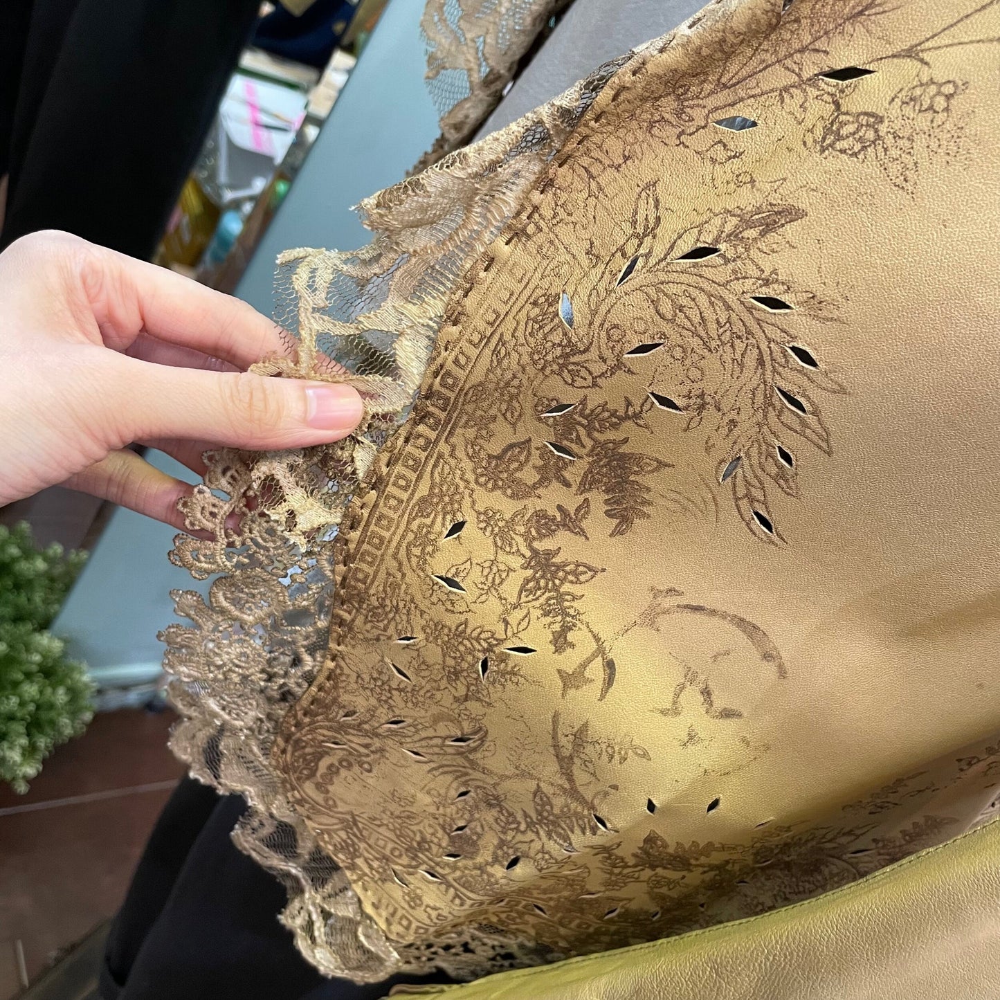 EXTRA20- Nigel Preston and Knight LambskinVintage Lace Jacket, made in Europe