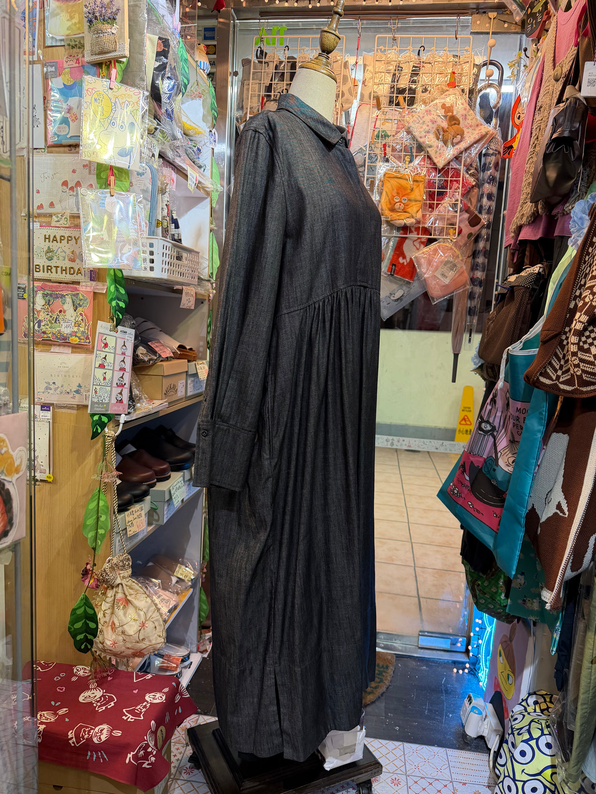 Denier 6oz Black Denim Dress, made in Japan