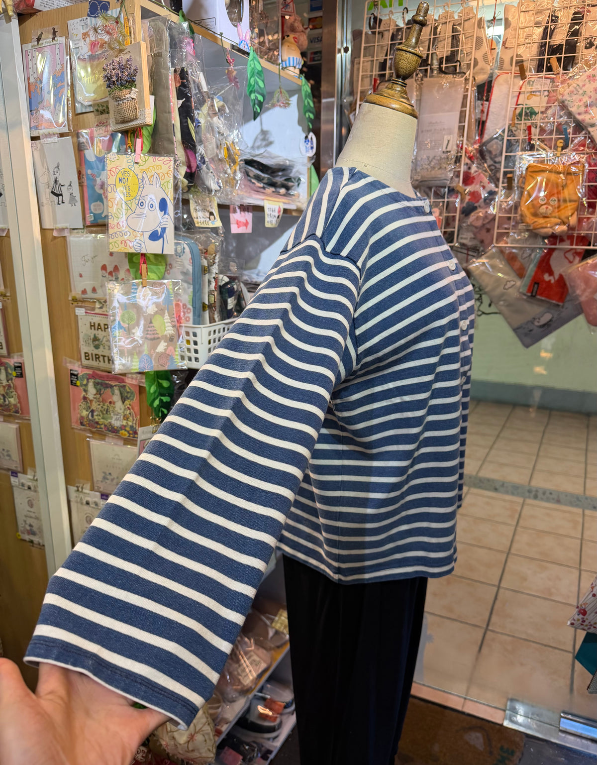 Ichi Antiquites Indigo Striped 2WAY Jacket, Top, made in Japan