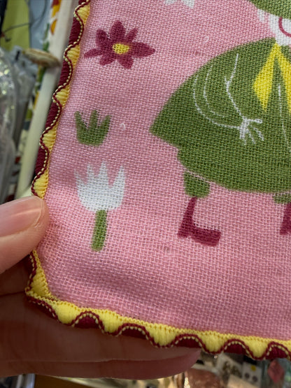 Moomin Friends and Little My Out for a Walk Handkerchief, Towel, Made in Japan