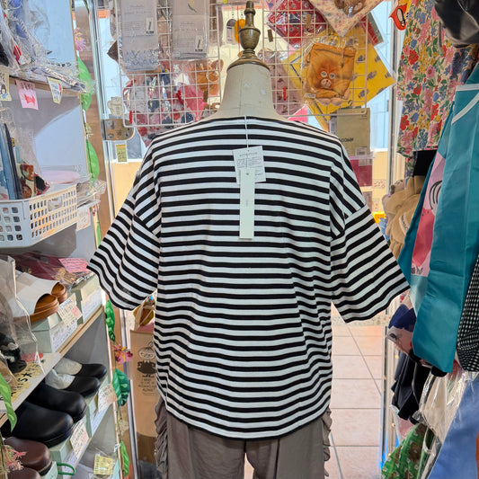 Ichi Black Striped T-shirt, made in Japan