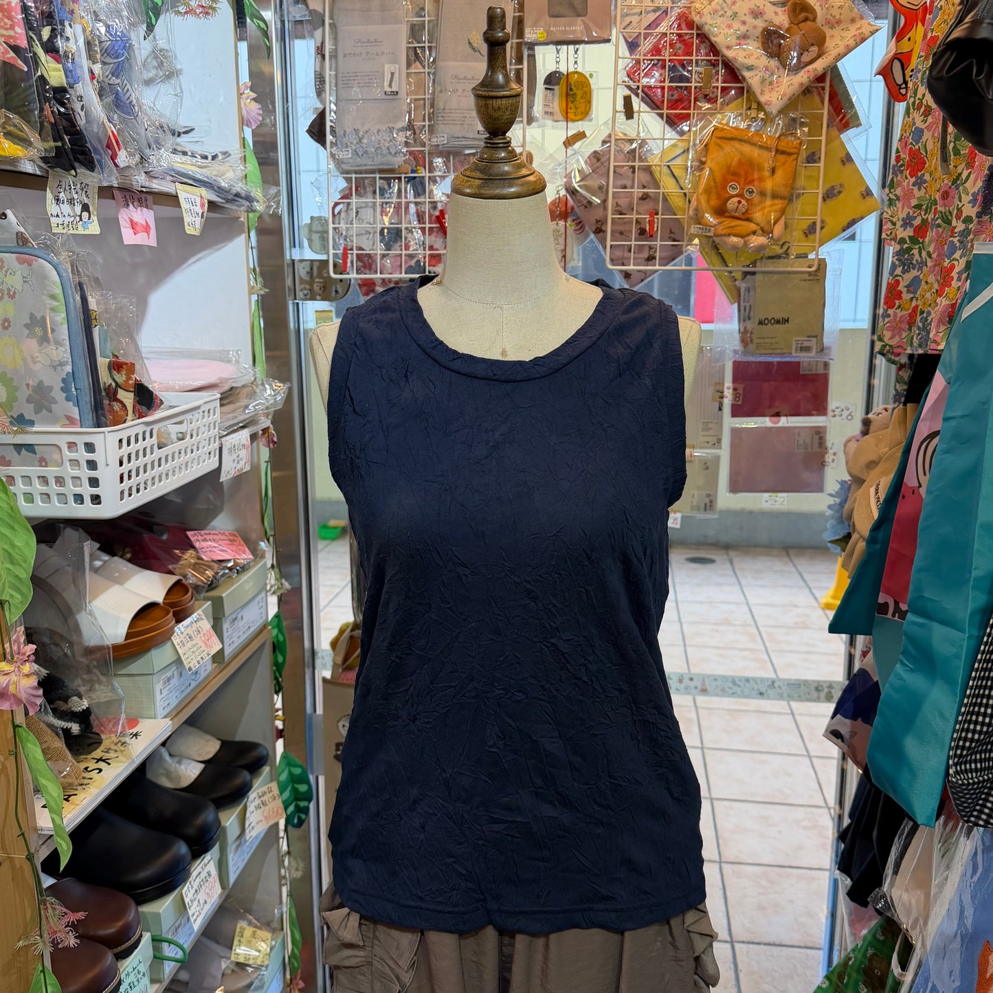 Ichi Cotton-blend Vest Tank Top, 3 Colors, made in Japan