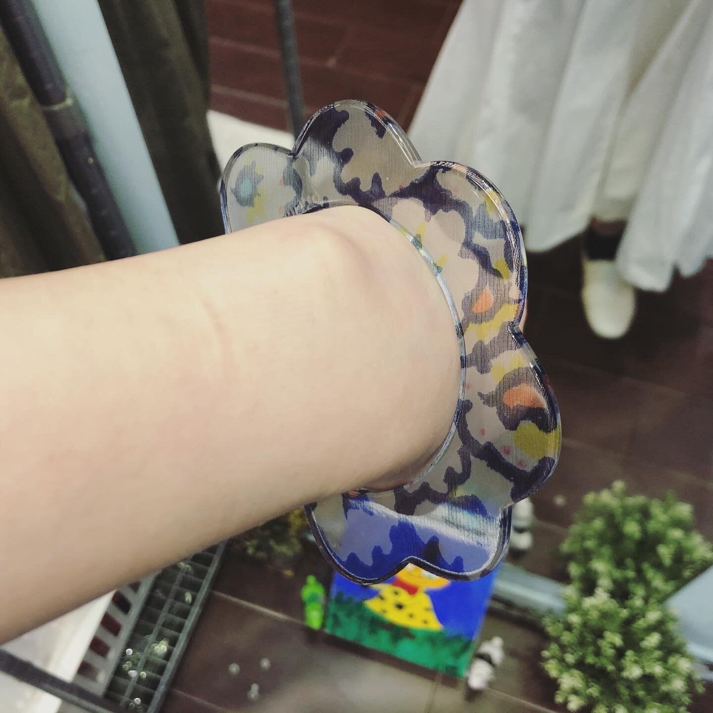 $99 only- Tsumori Chisato Floral Bracelets, Yellow and Blue, made in Japan
