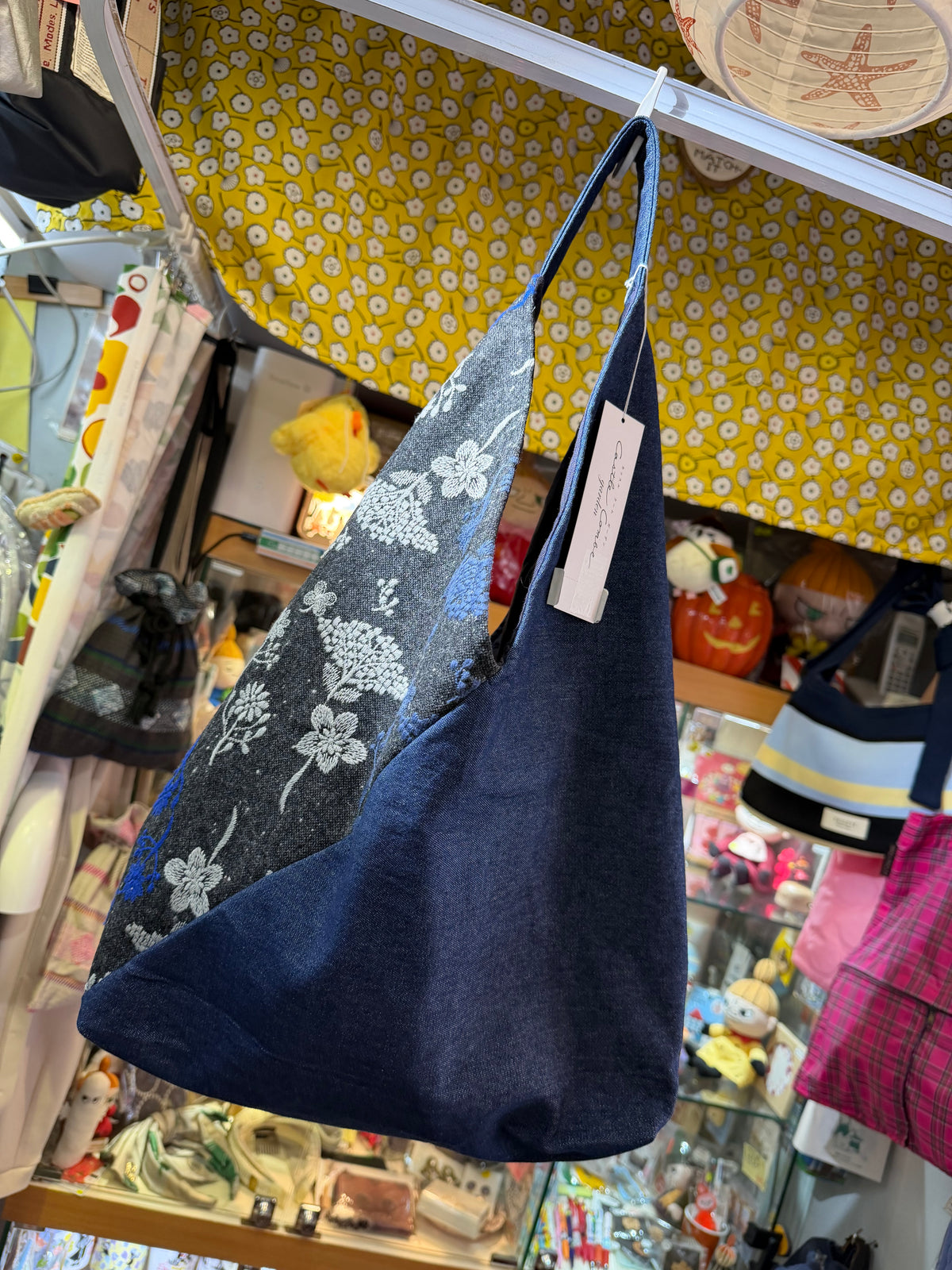Castle… Embroidery X Denim Japanese Knot Shoulder Bag, made in Japan