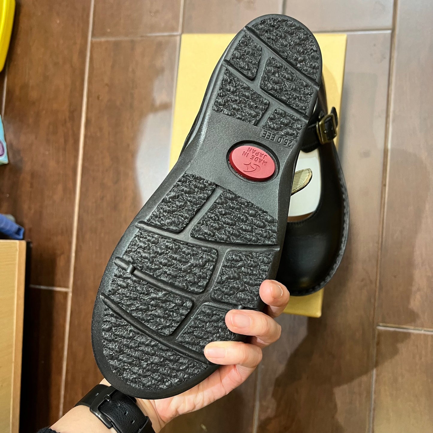 Sale- Moonstar Black Leather Shoes, size 25cm only, made in Japan