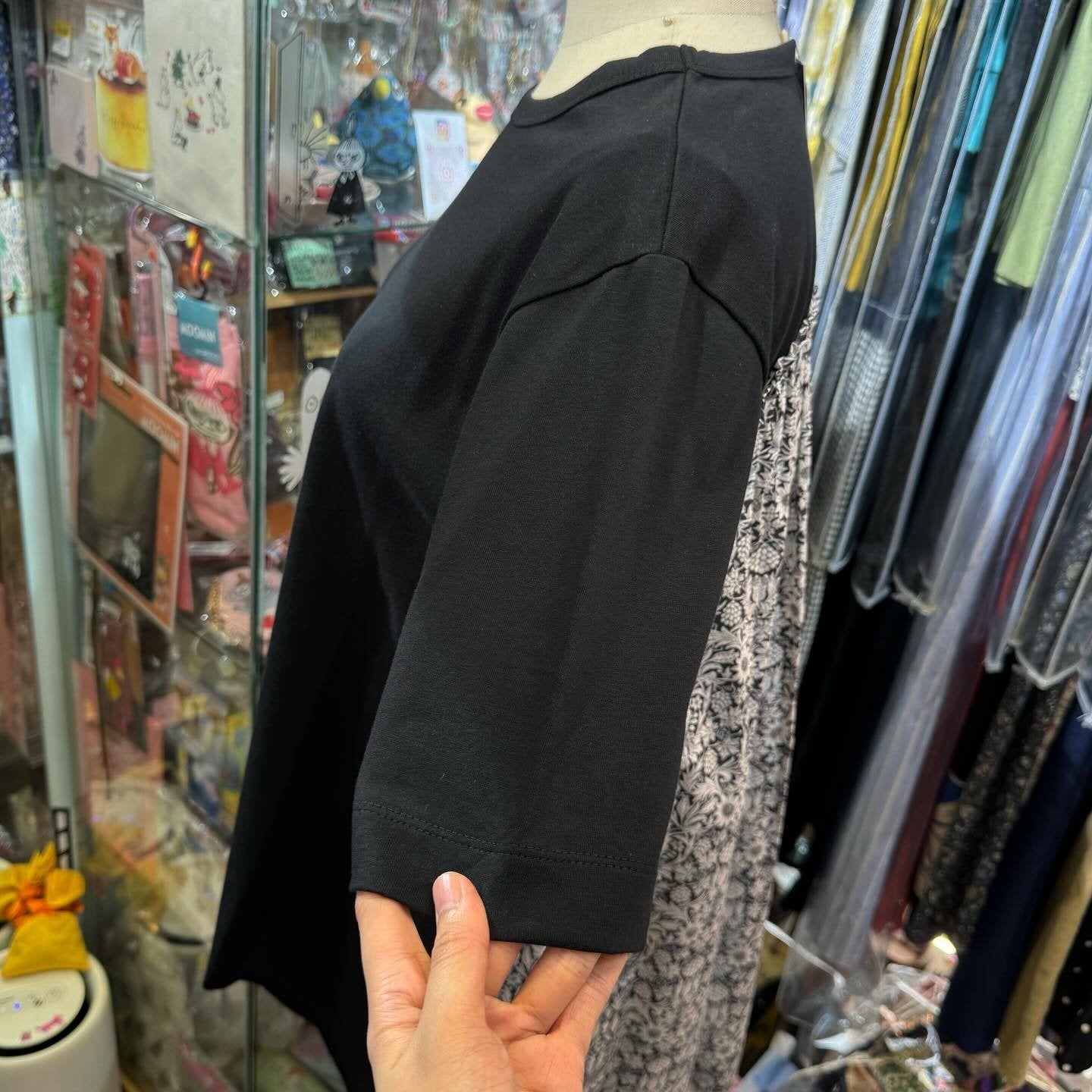 EXTRA20- Vent d Ouest X Liberty London Black Long T-shirt, made in Japan