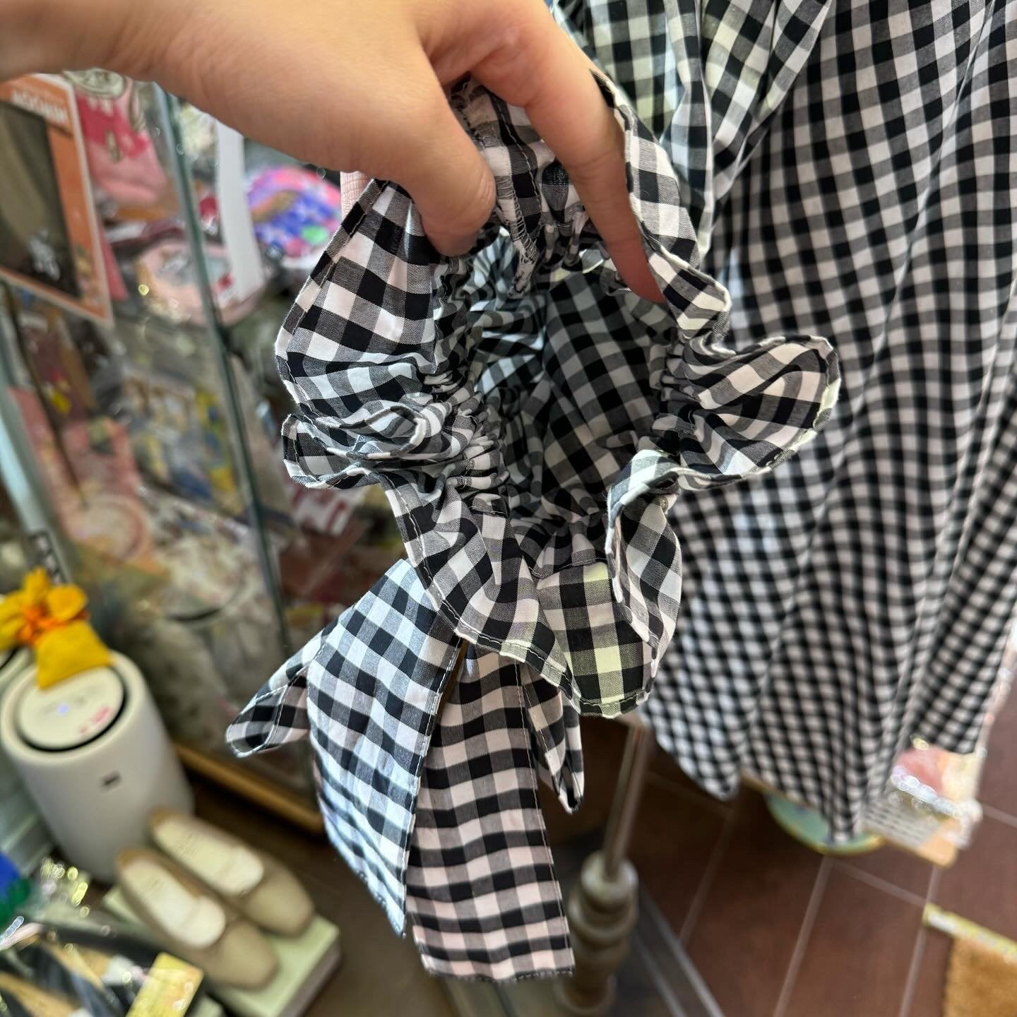 Sale- Drowse and Yet… Checked Ribbons Shirt, made in Japan