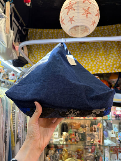 Castle… Embroidery X Denim Japanese Knot Shoulder Bag, made in Japan