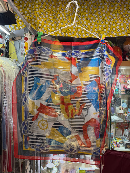 Vent d Ouest Print Square Scarf, made in Italy