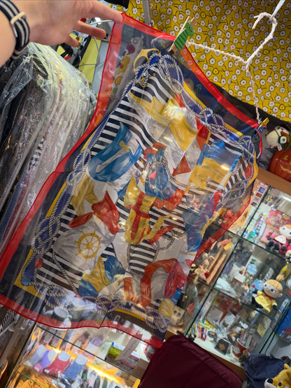 Vent d Ouest Print Square Scarf, made in Italy