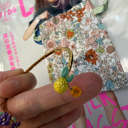 Les Néréides Paris Lemon and Flower Bangle Bracelet, imported from the UK