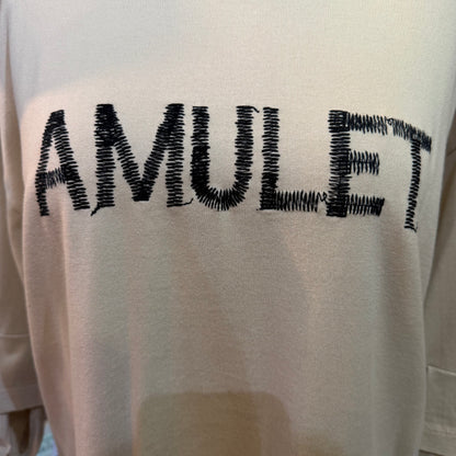 Munich AMULET Embroidery Beige Blouse, made in Japan