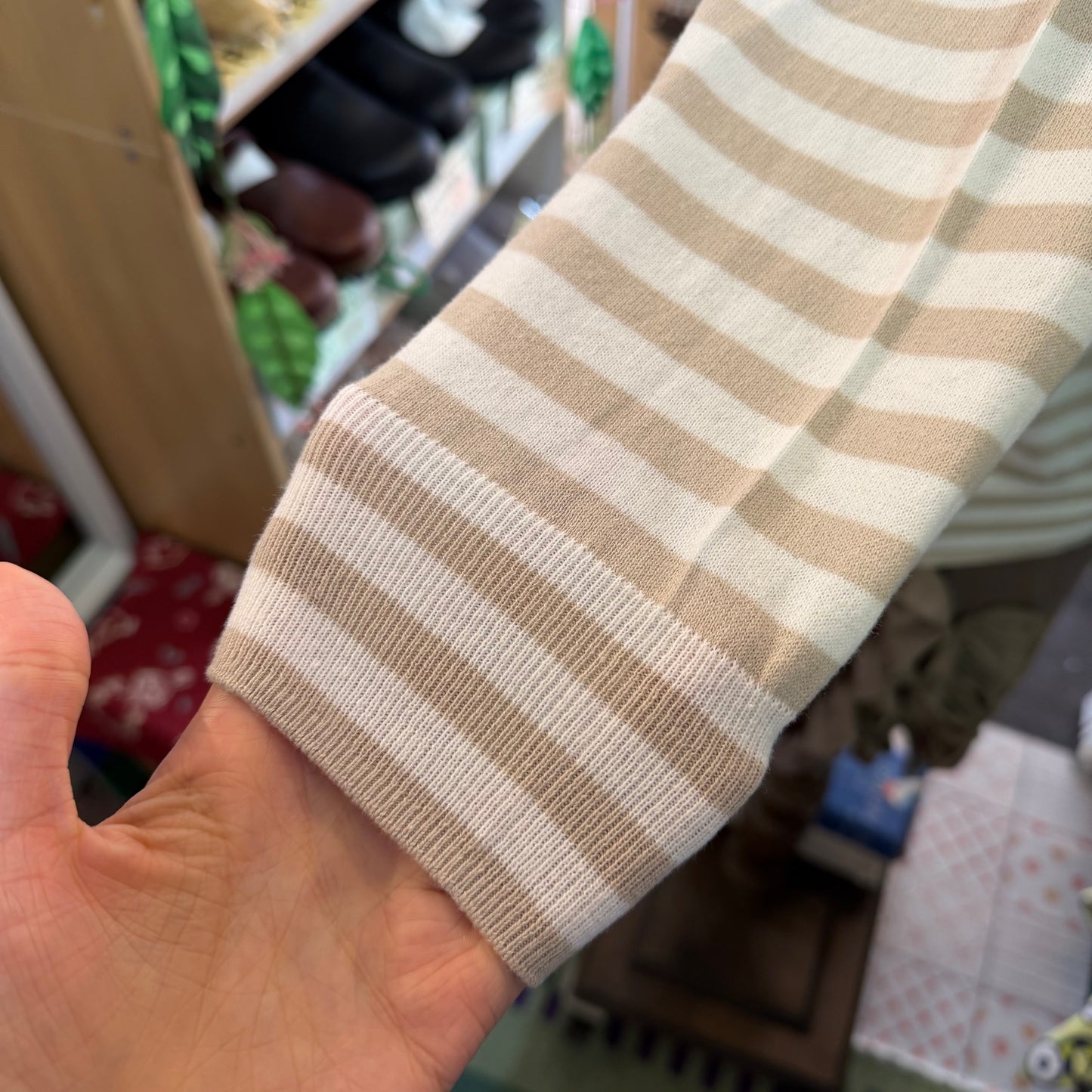 EXTRA30- Ichi Striped Cotton Cardigan, 2 Colors
