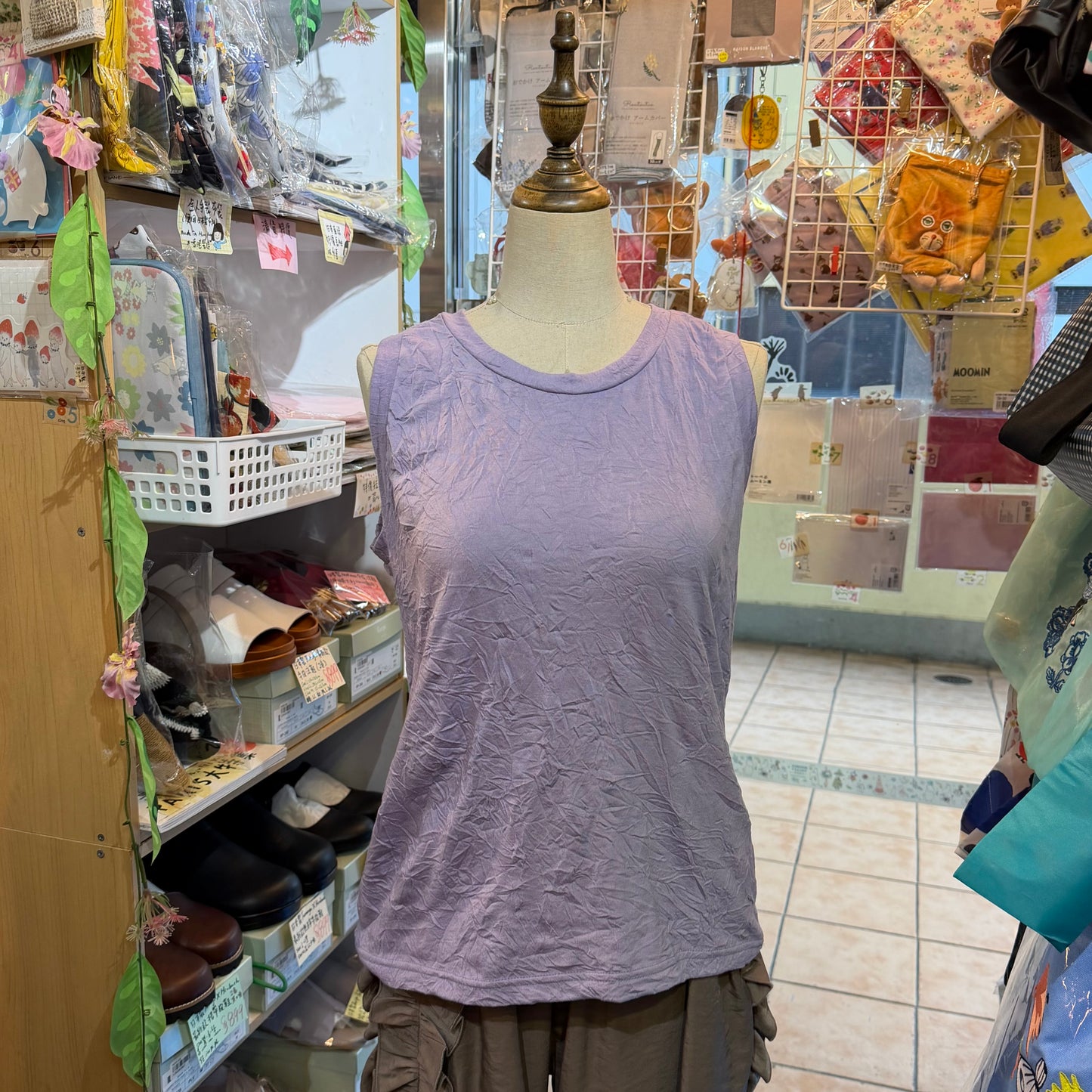 Ichi Cotton-blend Vest Tank Top, 3 Colors, made in Japan