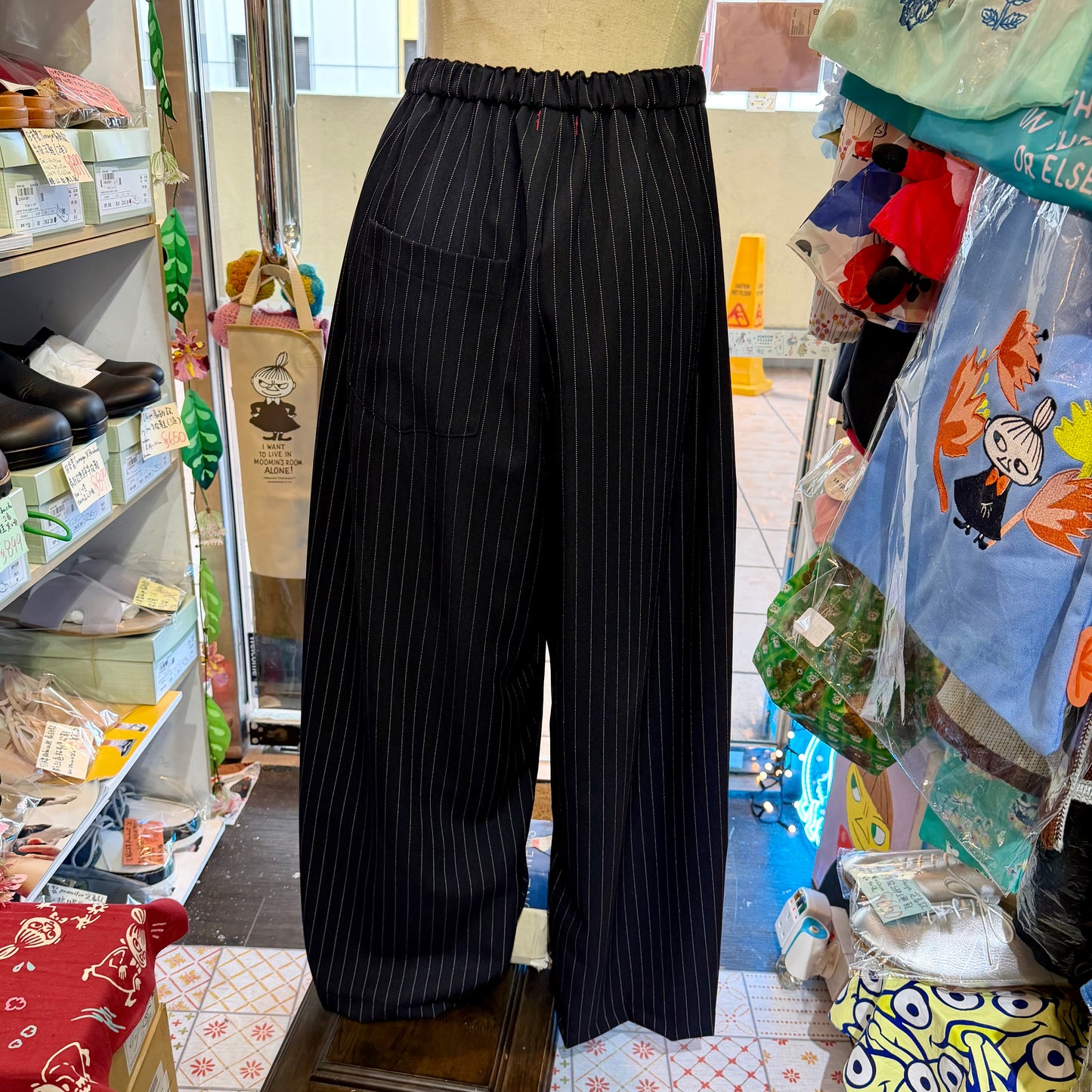 Franky Grow Twill Striped Navy Pants, Size F2, made in Japan
