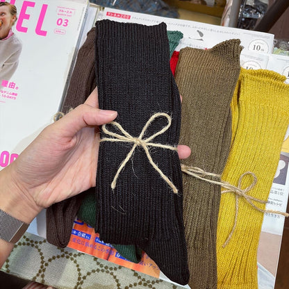 Ichi~ Loiter Long Linen Socks, 10 Colors, made in Japan