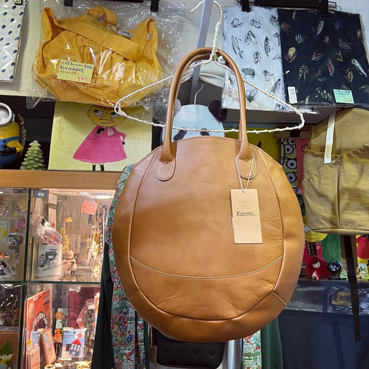 Sale- Kanmi Caramel Leather Egg Bag, made in Japan