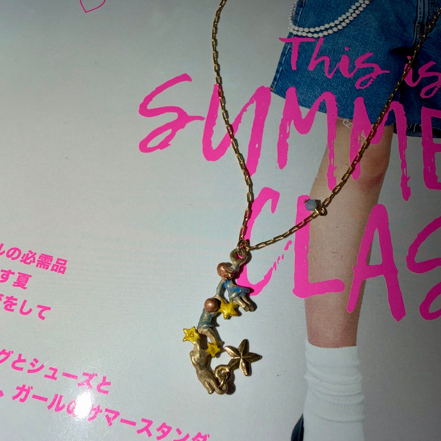 Sale- Palnart Poc Girl and Boy Necklace, made in Japan
