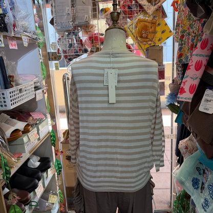 EXTRA30- Ichi Striped Cotton Cardigan, 2 Colors