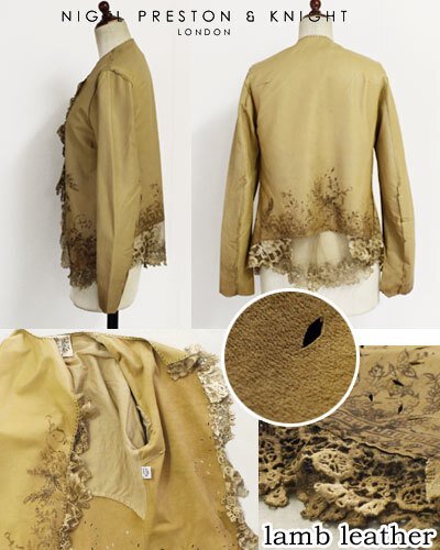 EXTRA20- Nigel Preston and Knight LambskinVintage Lace Jacket, made in Europe