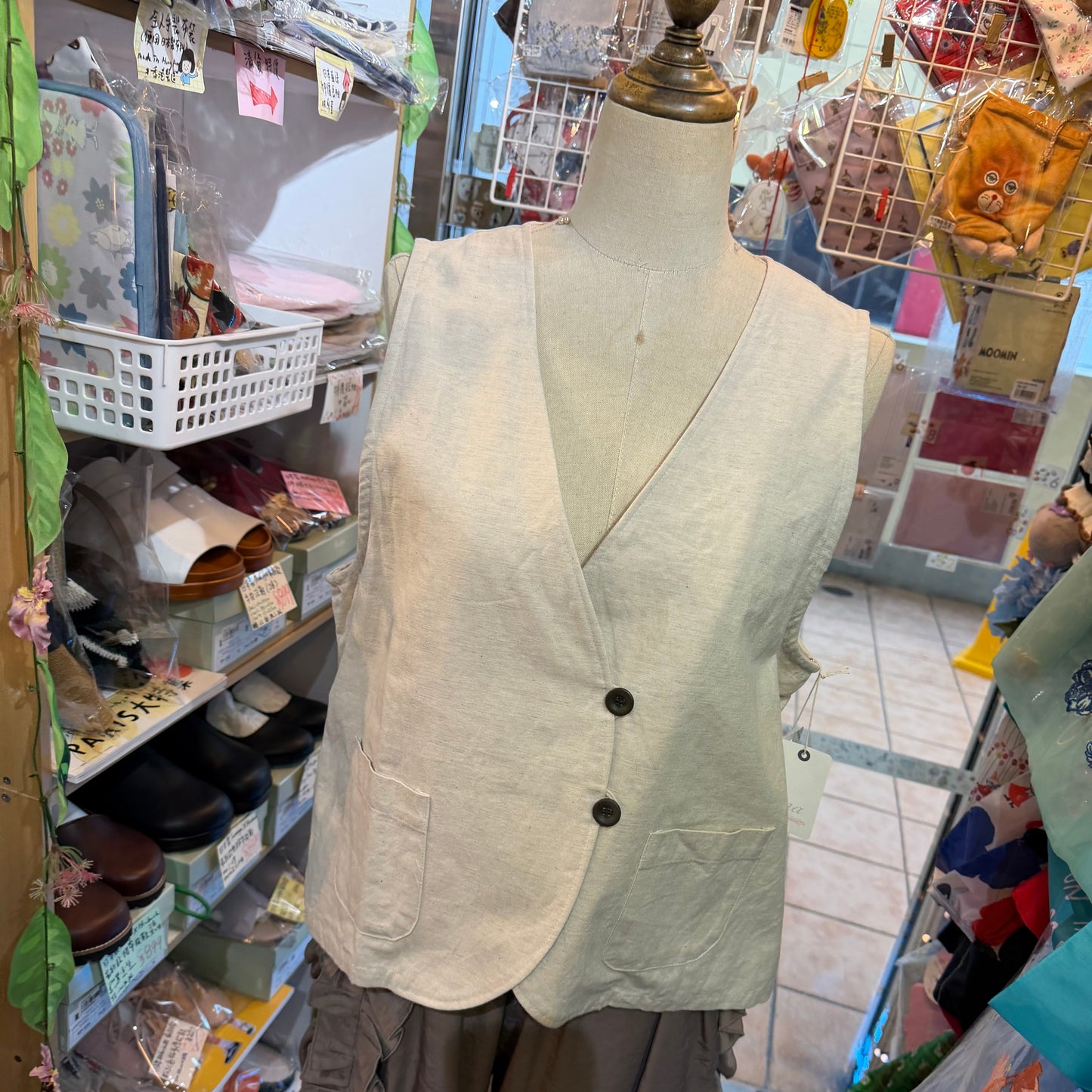 Ina Cotton-blend Vest Top, 2 Colors, made in Japan
