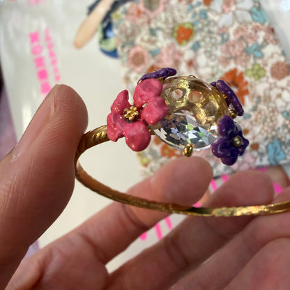 Les Néréides Paris Lemon and Flower Bangle Bracelet, imported from the UK