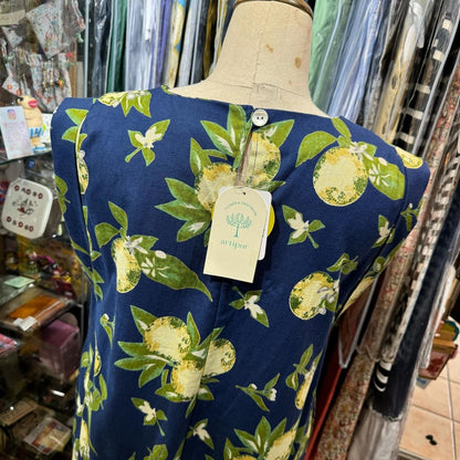 EXTRA30- Artipur Lemon Navy Sleeveless Dress, made in India