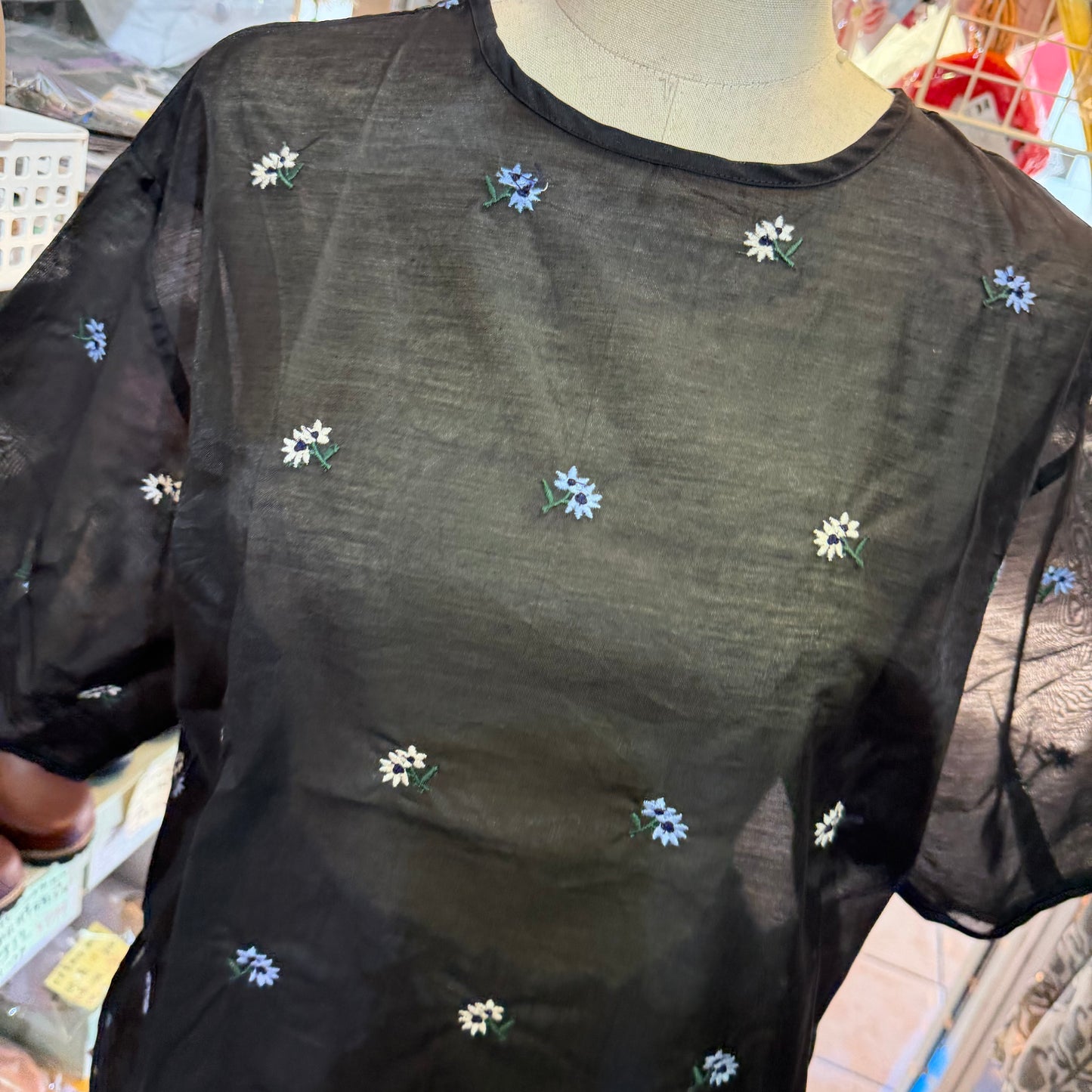 Doux bleu Embroidery Blouse, 2 Colors, made in India
