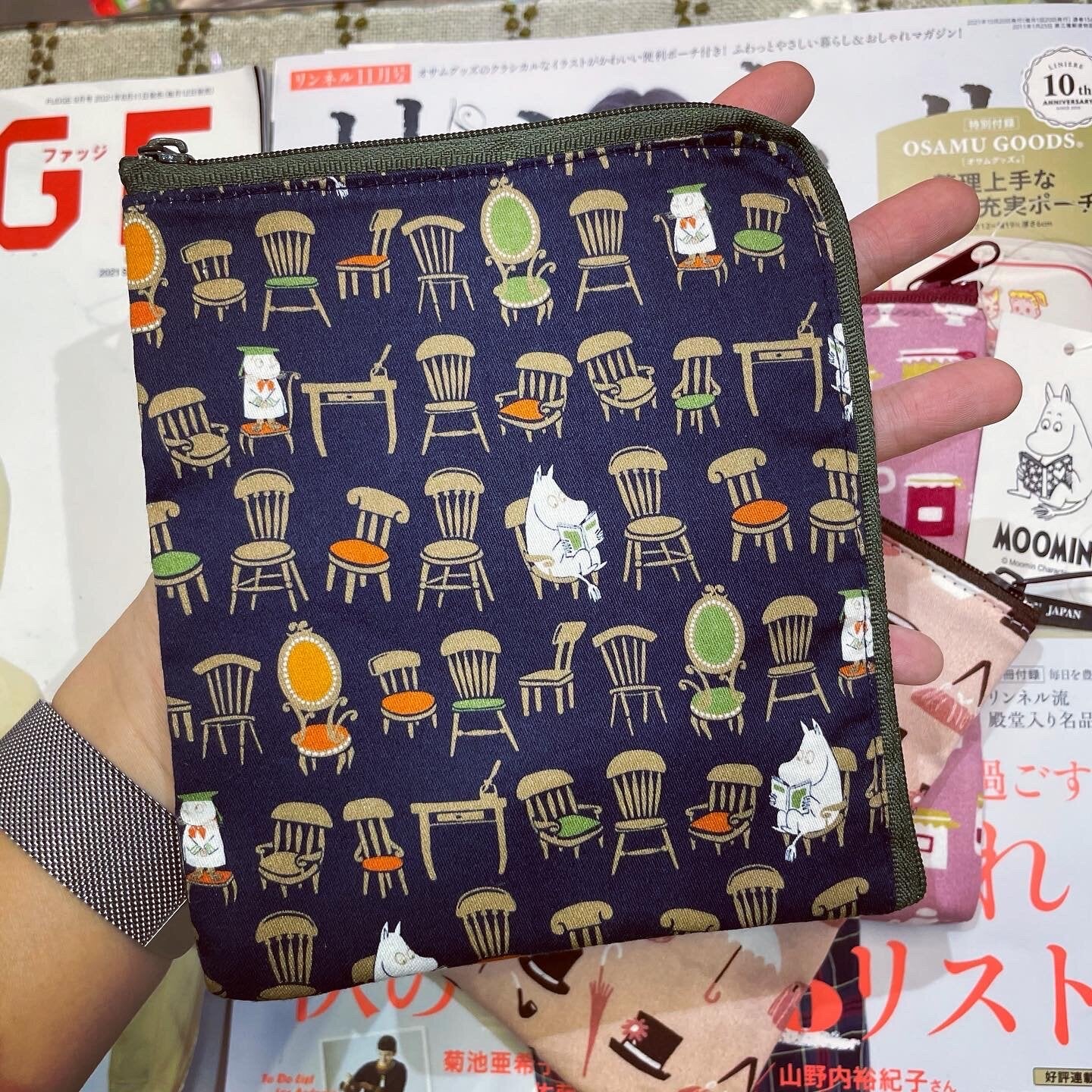 Sale- Moomin Small Pouch, 3 Colors, made in Japan