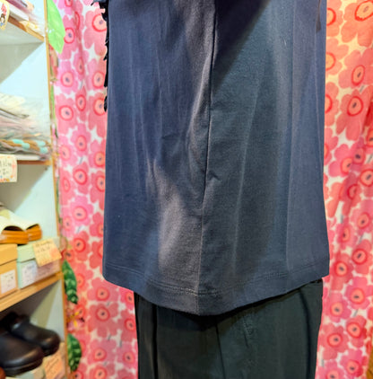 Mizuiro ind Navy Frill Collar Blouse, made in Japan