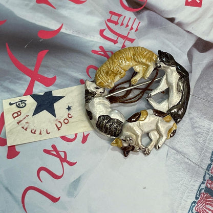 Palnart Poc Cats Brooch, made in Japan