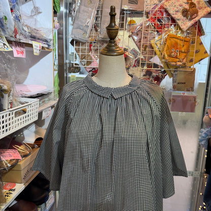 Blue Willow Black Gingham Blouse