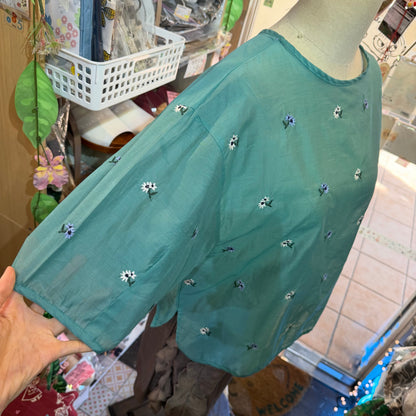 Doux bleu Embroidery Blouse, 2 Colors, made in India