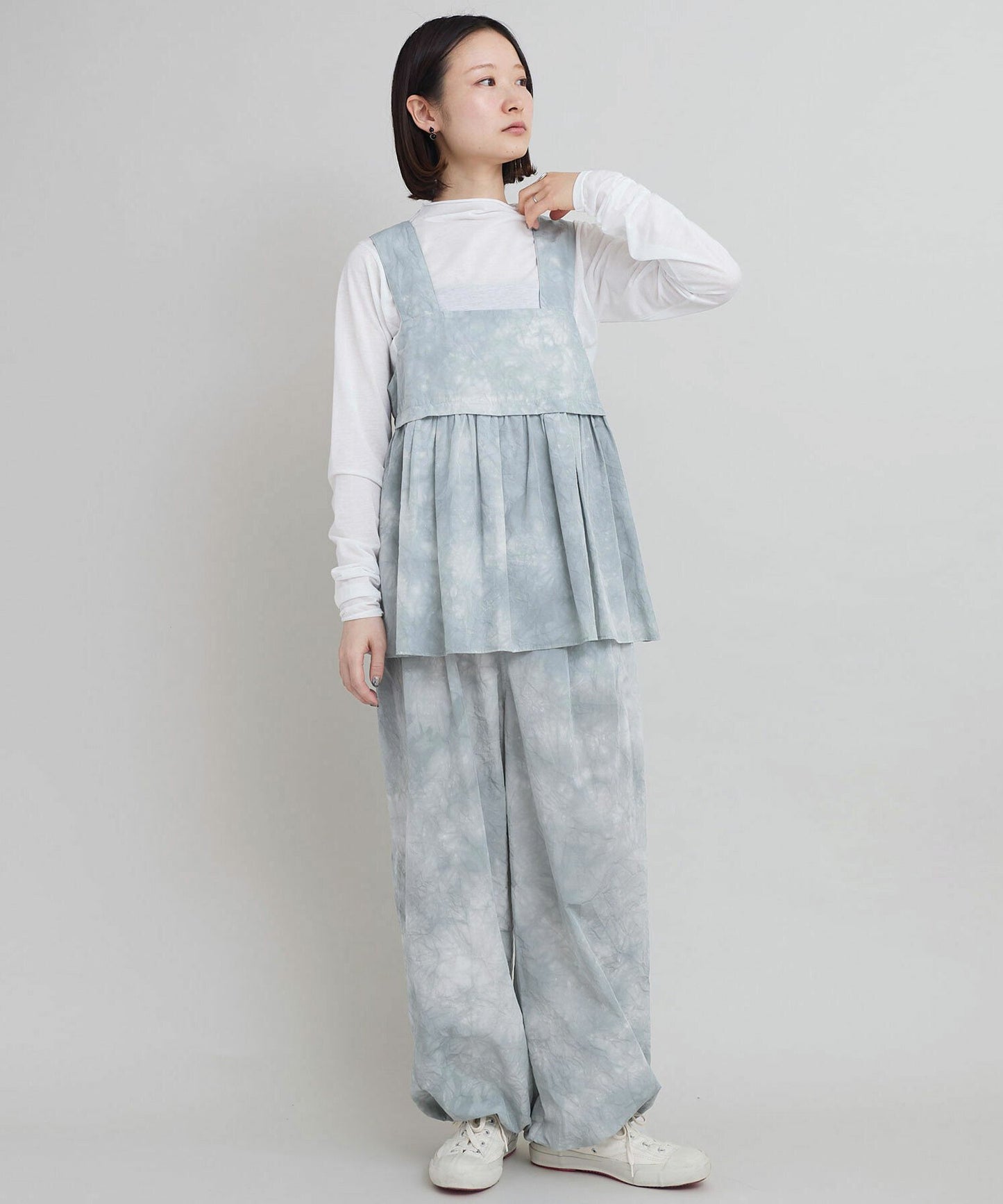 iki Nylon Cotton Typewriter Dyeing Grey Pants, made in Japan