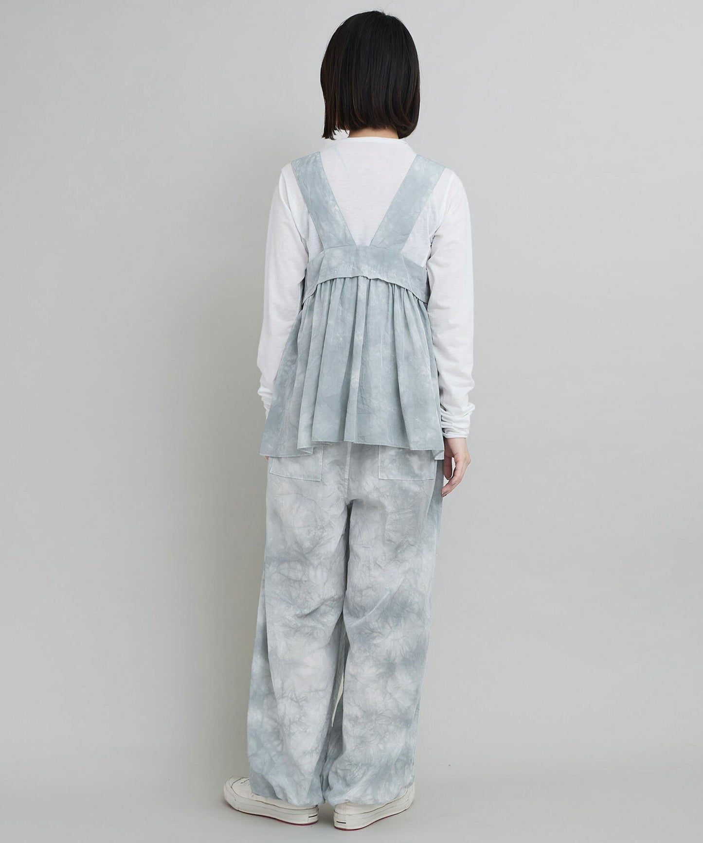 iki Nylon Cotton Typewriter Dyeing Grey Pants, made in Japan