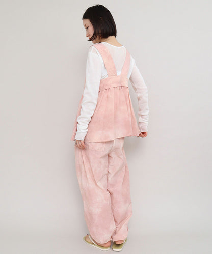 Sale- Iki Pink Nylon Cotton Typewriter Dyeing Blouse, made in Japan