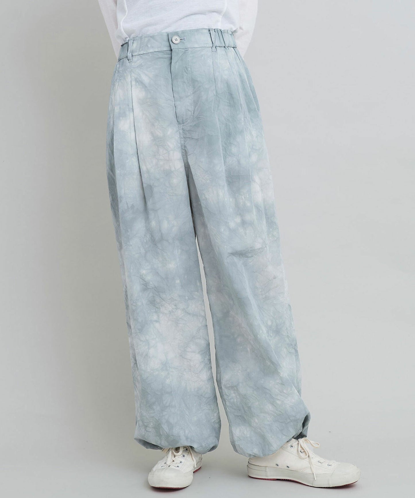 iki Nylon Cotton Typewriter Dyeing Grey Pants, made in Japan